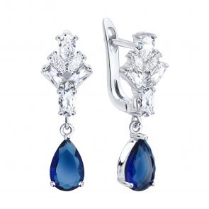 Серебряные серьги SOKOLOV с фианитом 94027163-91 фото