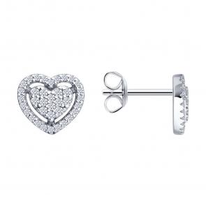 Серебряные серьги SOKOLOV с фианитом 94027165-91 фото