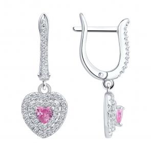 Серебряные серьги SOKOLOV с фианитом 94027176-91 фото