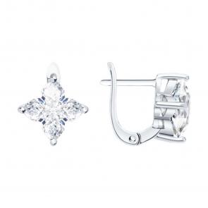 Серебряные серьги SOKOLOV с фианитом 94027177-91 фото