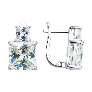 Серебряные серьги SOKOLOV с фианитом 94027178-91 фото