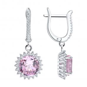 Серебряные серьги SOKOLOV с фианитом 94027181-91 фото