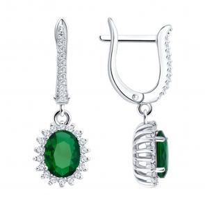 Серебряные серьги SOKOLOV с фианитом 94027182-91 фото