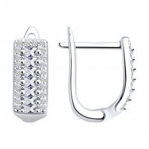 Серебряные серьги SOKOLOV с фианитом 94027183-91 фото