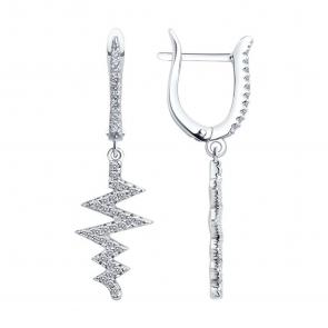 Серебряные серьги SOKOLOV с фианитом 94027185-91 фото