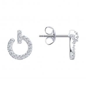Серебряные серьги SOKOLOV с фианитом 94027188-91 фото