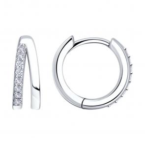 Серебряные серьги SOKOLOV с фианитом 94027189-91 фото