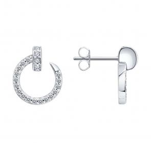 Серебряные серьги SOKOLOV с фианитом 94027192-91 фото