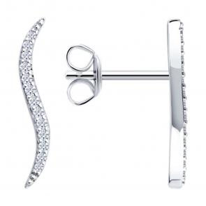 Серебряные серьги SOKOLOV с фианитом 94027193-91 фото