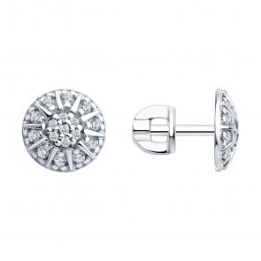 Серебряные серьги SOKOLOV с фианитом 94027196 фото