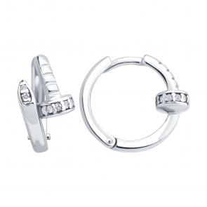 Серебряные серьги SOKOLOV с фианитом 94027202 фото