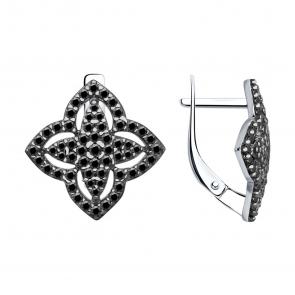 Серебряные серьги SOKOLOV с фианитом 94027253 фото