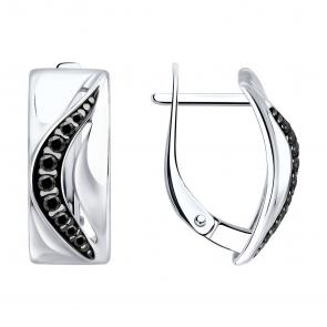 Серебряные серьги SOKOLOV с фианитом 94027260 фото