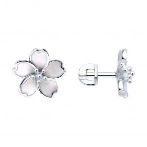 Серебряные серьги SOKOLOV с эмалью 94027276 фото