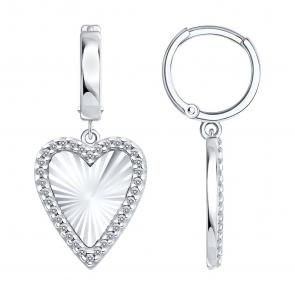 Серебряные серьги SOKOLOV с фианитом 94027288 фото