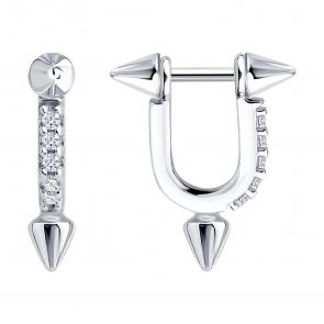 Серебряные серьги SOKOLOV с фианитом 94027303 фото
