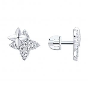 Серебряные серьги SOKOLOV с фианитом 94027313 фото