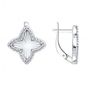 Серебряные серьги SOKOLOV с фианитом 94027358 фото