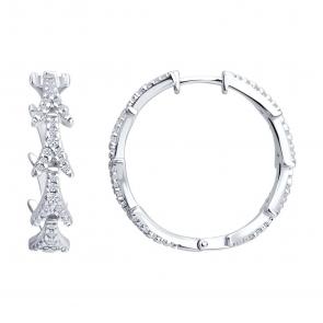 Серебряные серьги SOKOLOV с фианитом 94027363 фото