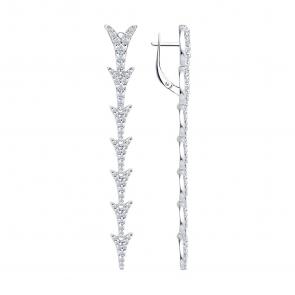 Серебряные серьги SOKOLOV с фианитом 94027379 фото