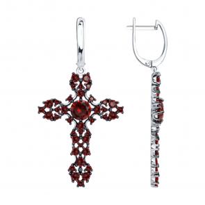 Серебряные серьги SOKOLOV с фианитом 94027499 фото