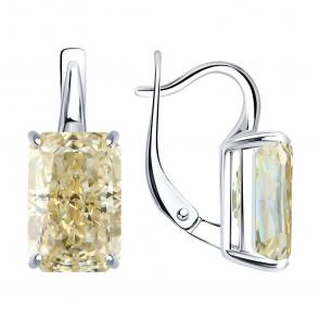 Серебряные серьги SOKOLOV с фианитом 94027506 фото