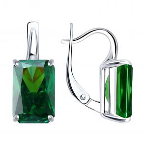 Серебряные серьги SOKOLOV с фианитом 94027508 фото