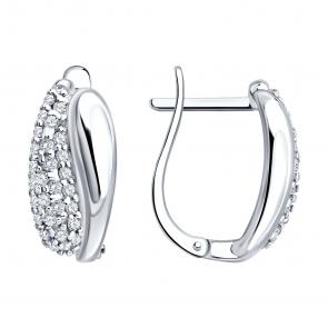 Серебряные серьги SOKOLOV с фианитом 94027529 фото