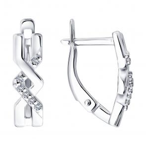 Серебряные серьги SOKOLOV с фианитом 94027533 фото