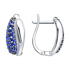 Серебряные серьги SOKOLOV с фианитом 94027544 фото