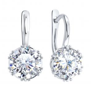 Серебряные серьги SOKOLOV с фианитом 94027568 фото