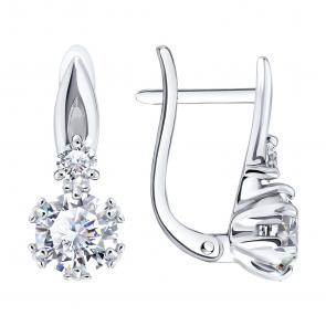 Серебряные серьги SOKOLOV с фианитом 94027569 фото