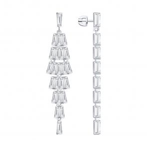 Серебряные серьги SOKOLOV с фианитом 94027597 фото