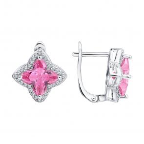 Серебряные серьги SOKOLOV с фианитом 94027628-91 фото