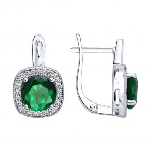 Серебряные серьги SOKOLOV с фианитом 94027629-91 фото