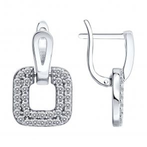 Серебряные серьги SOKOLOV с фианитом 94027647-91 фото