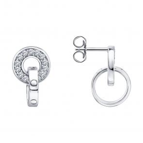 Серебряные серьги SOKOLOV с фианитом 94027662-91 фото