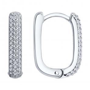 Серебряные серьги SOKOLOV с фианитом 94027663-91 фото