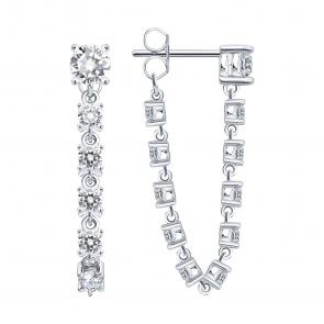 Серебряные серьги SOKOLOV с фианитом 94027665-91 фото