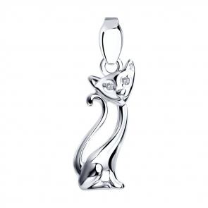 Серебряная подвеска SOKOLOV с фианитом 94030131 фото