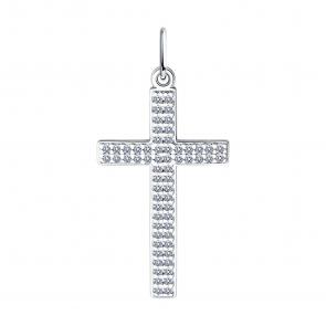 Серебряная подвеска SOKOLOV с фианитом 94030202 фото