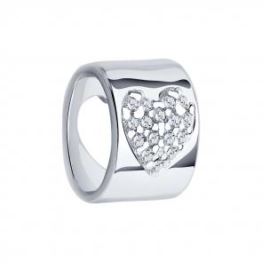 Серебряная подвеска-шарм SOKOLOV с фианитом 94030651 фото