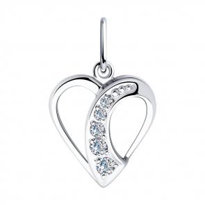 Серебряная подвеска SOKOLOV с фианитом 94030685 фото