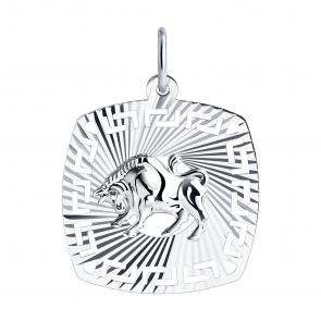 Серебряная подвеска Знак зодиака Телец SOKOLOV 94030859 фото