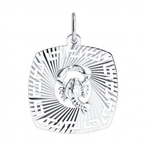 Серебряная подвеска Знак зодиака Рак SOKOLOV 94030861 фото