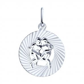 Серебряная подвеска Знак зодиака Близнецы SOKOLOV 94030884 фото