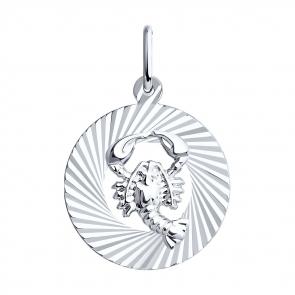 Серебряная подвеска Знак зодиака Рак SOKOLOV 94030885 фото