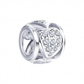 Серебряная подвеска-шарм SOKOLOV с фианитом 94031114 фото