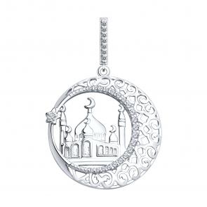 Серебряная подвеска SOKOLOV с фианитом 94031221 фото