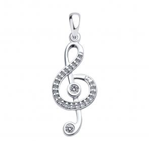 Серебряная подвеска SOKOLOV с фианитом 94031241 фото